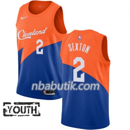 NBA Børn Trøje Cleveland Cavaliers Collin Sexton 2 2018-19 Nike City Edition Blå Swingman